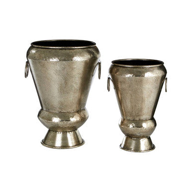 Reza Antique Silver Planters Set Of 2