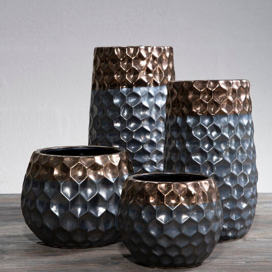 Small Ceramic Vase with Metallic Finish | Galaxy