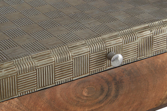 Bowerbird Metallic Hatched Small Trinket Box