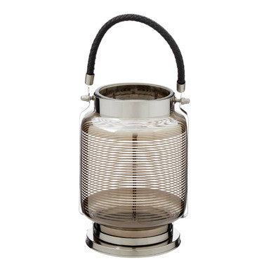 Raya Small Nickel Stripe Lantern