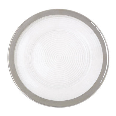 Embossed Glass with Silver Rim Charger Plate | Ida