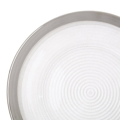 Embossed Glass with Silver Rim Charger Plate | Ida