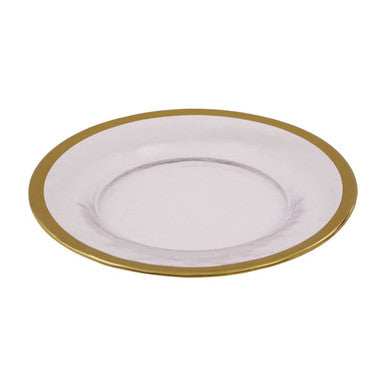 Ida Textured Glass Side Plate With Gold Rim