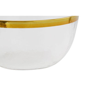 Ida Textured Glass Bowl With Gold Rim