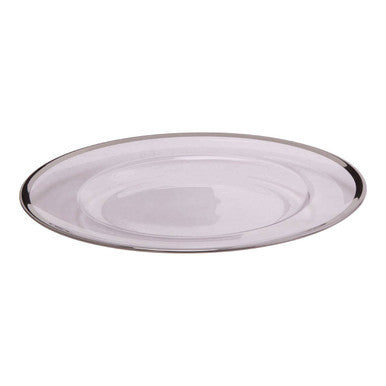 Ida 33Cm Glass Charger Plate With Silver Rim
