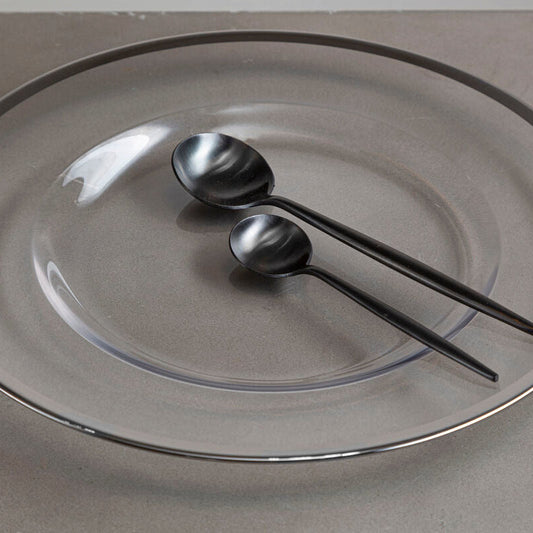 Ida Glass Charger Plate With Silver Rim