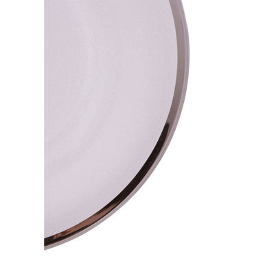Ida 33Cm Glass Charger Plate With Silver Rim