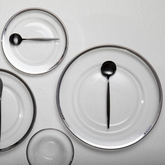 Ida Glass Side Plate With Silver Rim