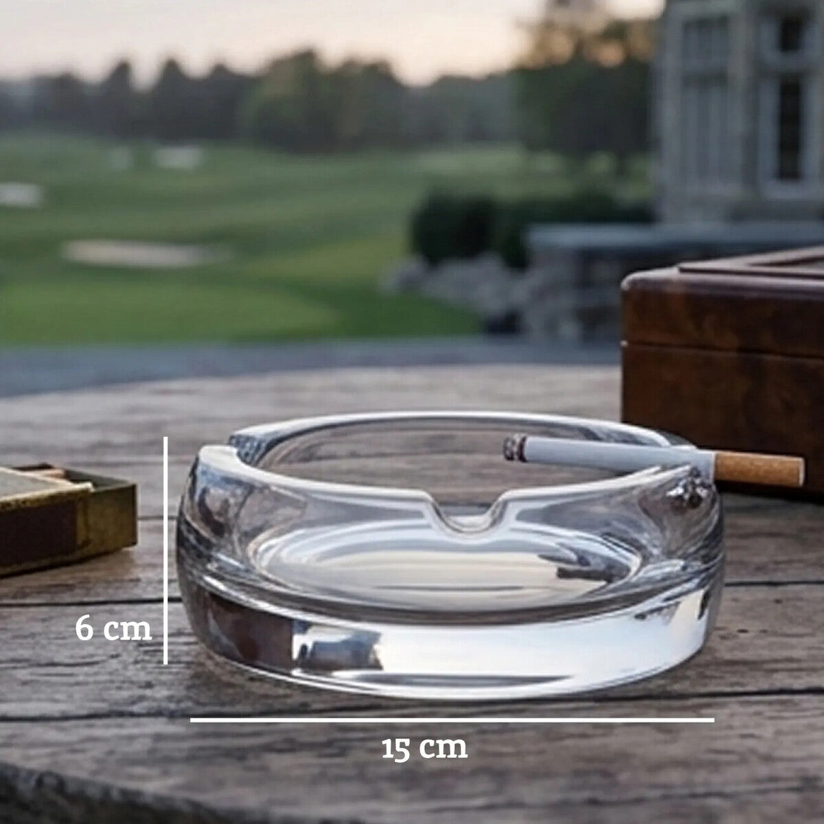 Beaufort Large Crystal Glass Ashtray
