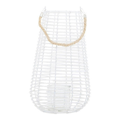 Large White Rattan Lantern | Lentigo
