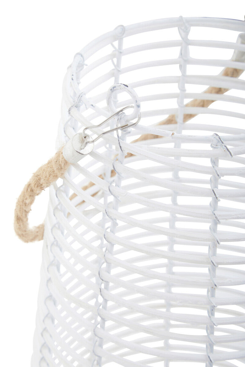 Large White Rattan Lantern | Lentigo