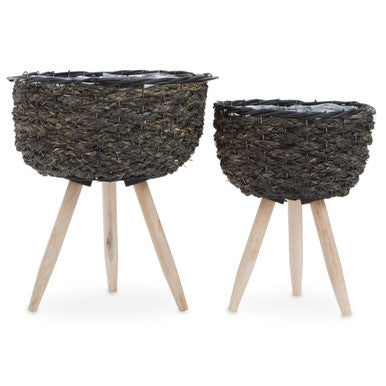 Set of Two Black Planters | Lentigo