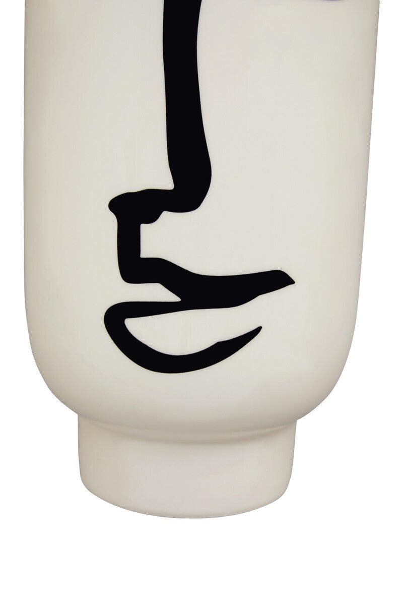 Viso Large Black And White Face Vase