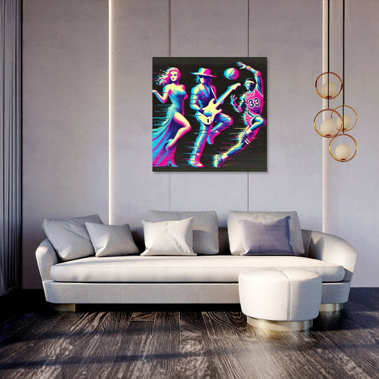 Glitch Icon Silhouette Canvas