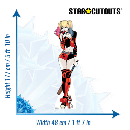 SC1454 Harley Quinn Baseball Bat Cardboard Cut Out Height 177cm