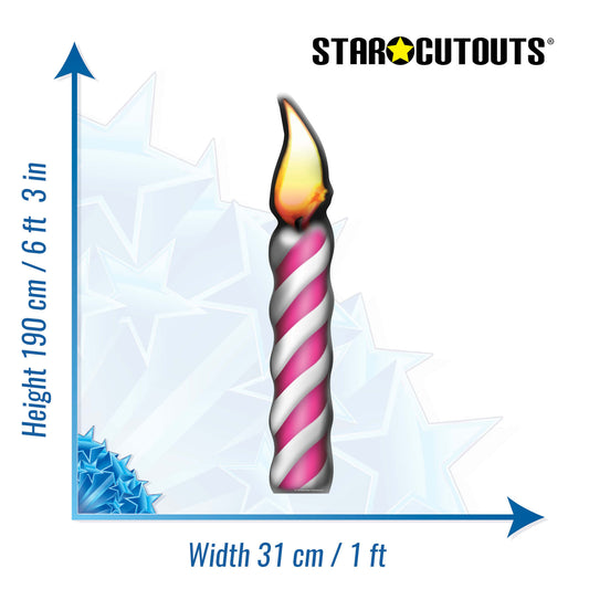 SC148 Birthday Candle (Single) Cardboard Cut Out Height 190cm