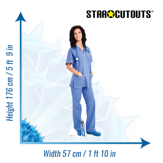 SC1583 Nurse Cardboard Cut Out Height 176cm