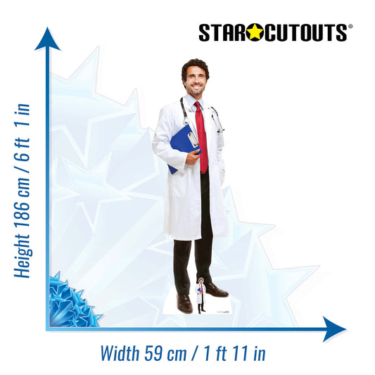 SC1584 Doctor Cardboard Cut Out Height 186cm
