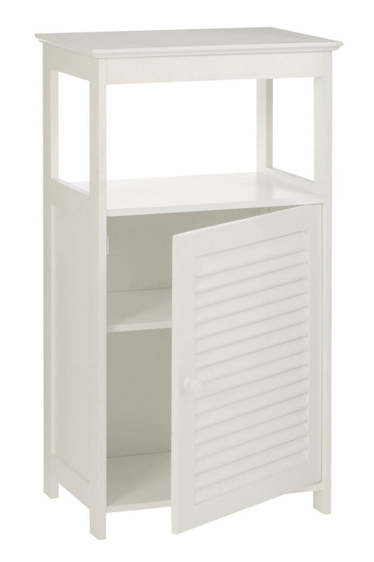 Shutter White Wood Floor Cabinet