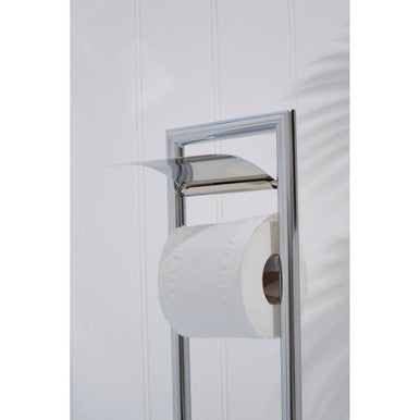 Chrome Finish Toilet Brush and Roll Holder | Linnea