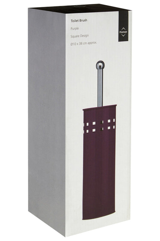 Indy Purple Square Design Toilet Brush Holder