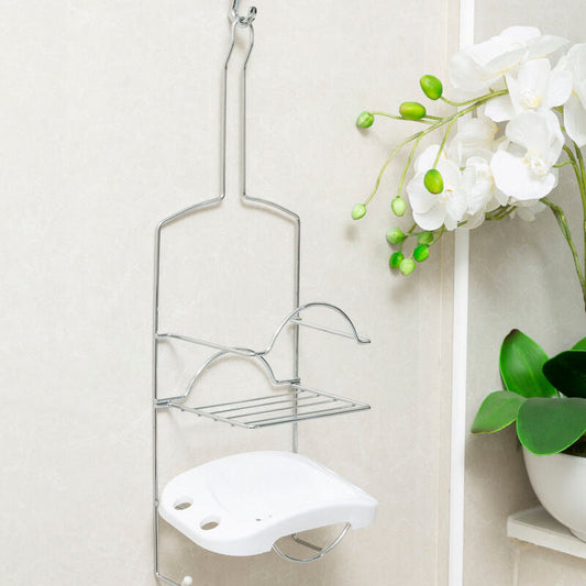 Dara 2 Tier White Soap Dish Shower Caddy