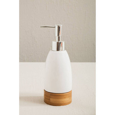 Earth White Ceramic and Bamboo 3 Piece Bathroom Set