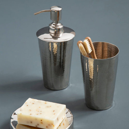 Hammered Bathroom Nickel Finish Lotion Dispenser