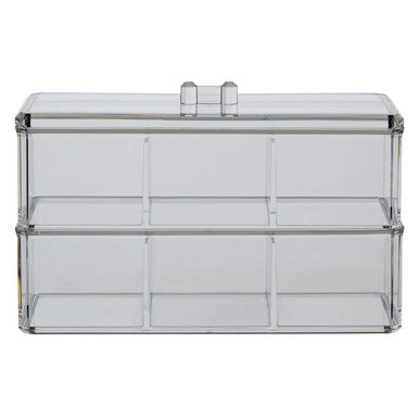 Romm Six Compartment Clear Plastic Cosmetics Organiser
