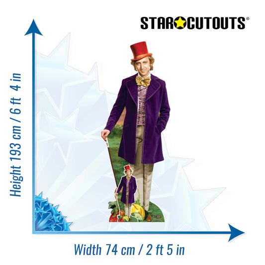 SC1650 Willy Wonka and the Chocolate Factory (Gene Wilder) Cardboard Cutout Height 193cm
