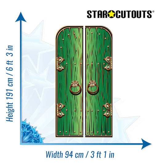 SC1697 Magical Double Doors Green Cardboard Cut Out Height 191cm