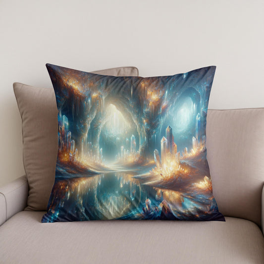 Mystical Crystal Grotto Cotton Cushion