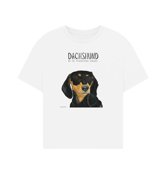 Charming & Cozy: The Black & Tan Dachshund Women's Relaxed Fit T-Shirt