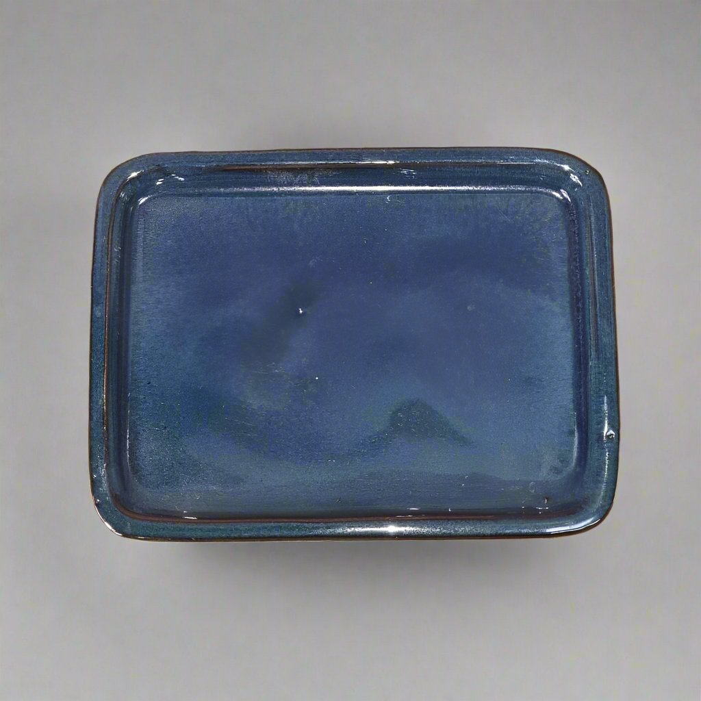 16cm Glazed Drip Tray | Rectangle | Blue