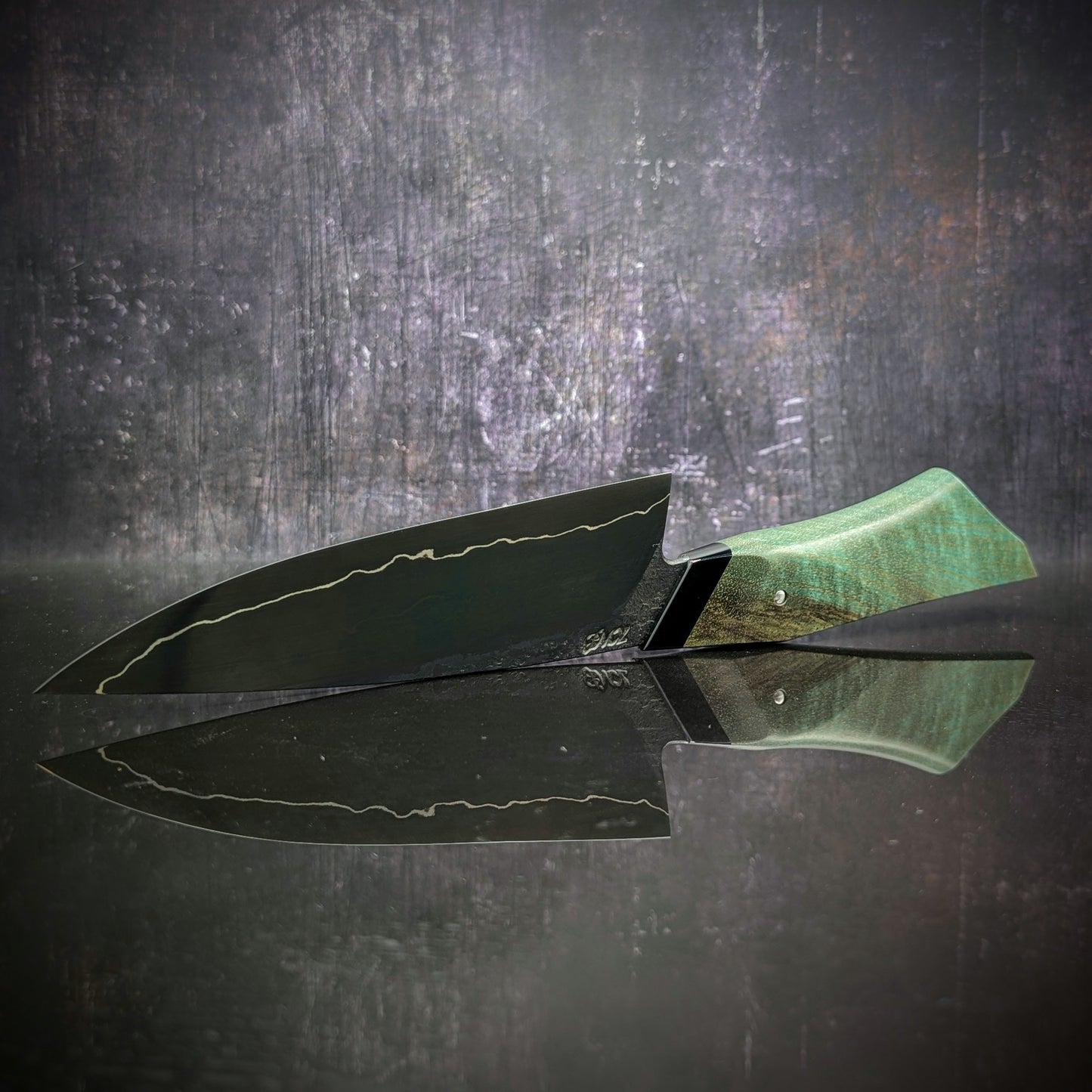 170mm Sea Blue Utility Knife | Handmade Kitchen Knives