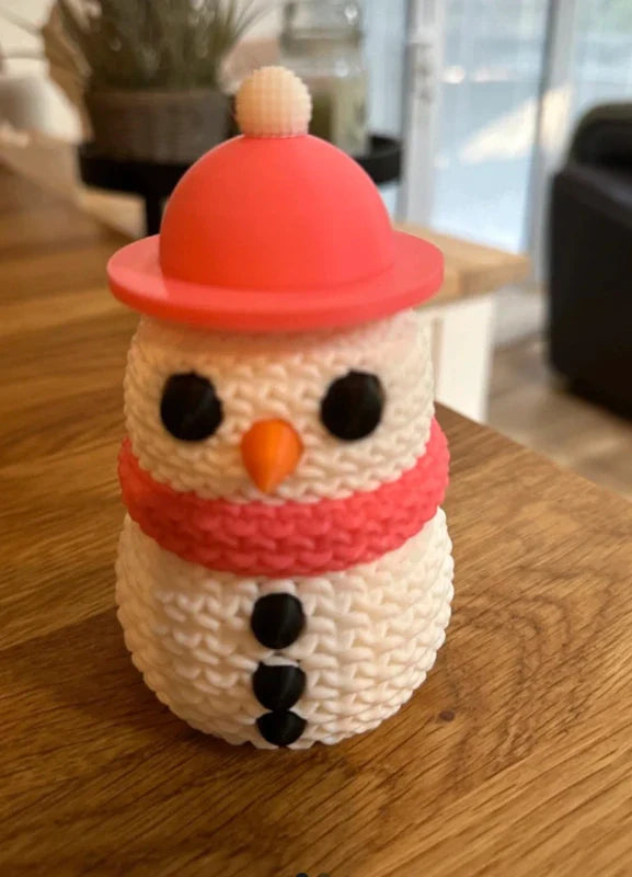 Knitted Effect Snowman and Snowwoman Christmas Decoration