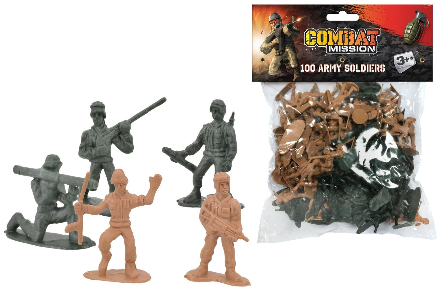 Children's Classic Toy Army Soldier 100 Piece Set