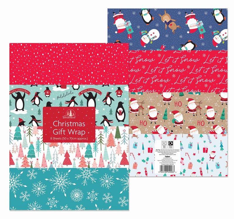 Christmas 8 Sheet Gift Wrap