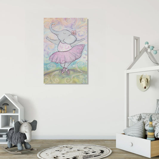 Twirling Elephant Ballerina Canvas