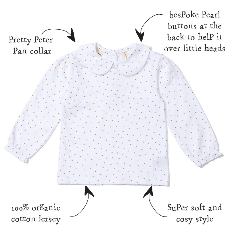 Peter Pan Collar - Gold Dot