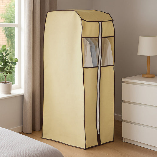 Verti Cream Polyester Hanging Wardrobe Cover