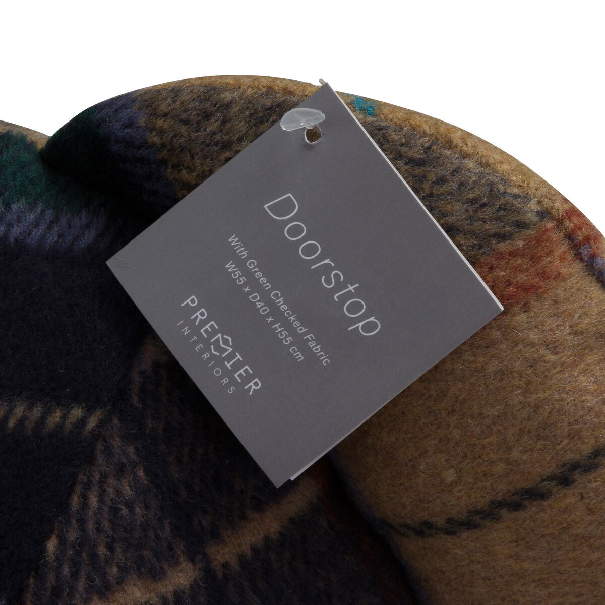 Heritage Large Green Check Bear Door Stop