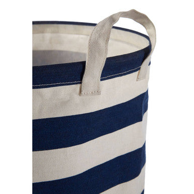 Anchor Blue and White Textile Laundry Bag with Anchor Design