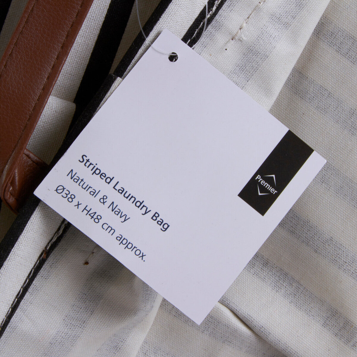Black and Natural Laundry Bag | Stripe