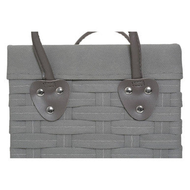 Lida Set Of 3 Lattice Grey Rectangular Storage Baskets