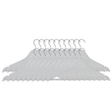 Set Of Twenty Matte White Clothes Hangers