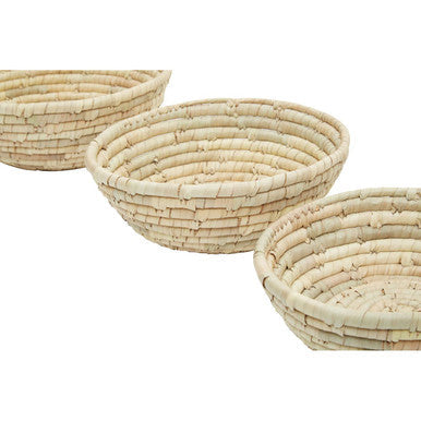 Set Of Three Woven Palm Leaf Baskets | Lidi