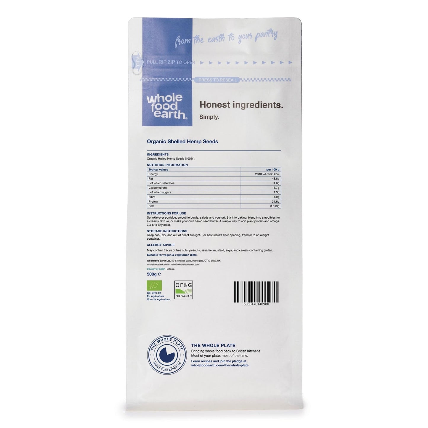 Organic Shelled Hemp Seeds