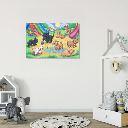 Baby Animals Playground Canvas