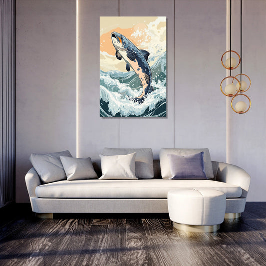 Leaping Fish Canvas